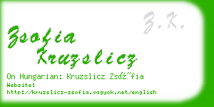 zsofia kruzslicz business card